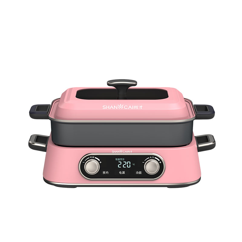 Square Multifunctional Titanium Pot (Cherry Pink)